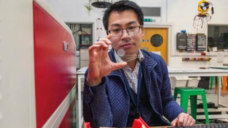 Academic research student working in a Cambridge University laboratory.